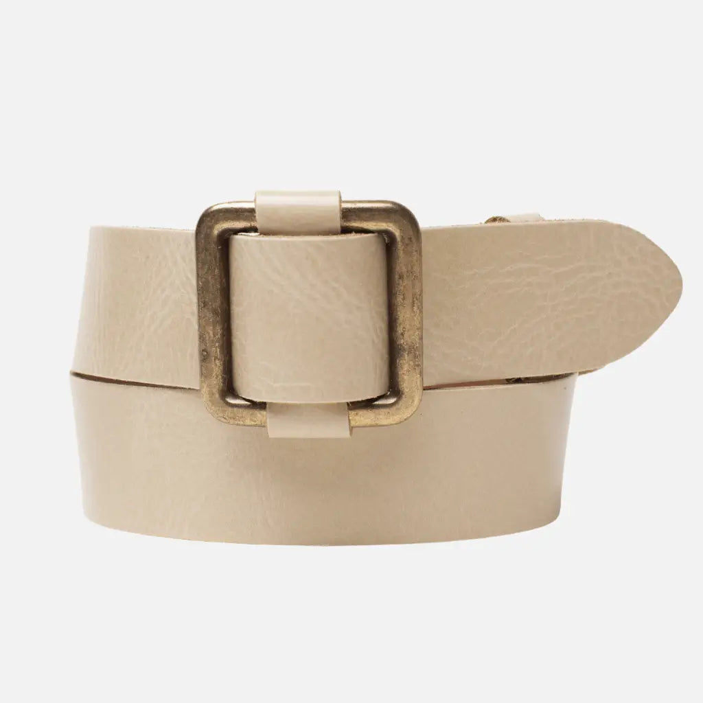 Amsterdam Heritage Pelle Adjustable Gold Buckle Leather Slide Belt