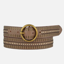 Load image into Gallery viewer, Amsterdam Heritage Soraya Gild Circle Buckle Studded Leather Belt
