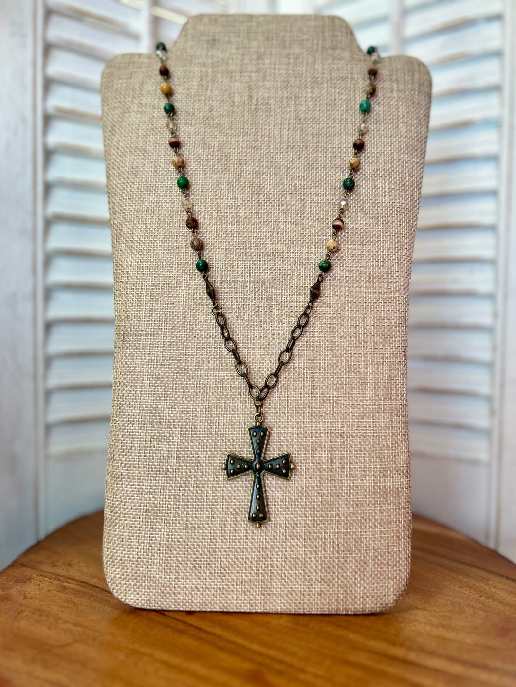 Peak Designs Savanna Jasper Cross Necklace