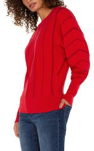 Load image into Gallery viewer, Liverpool Los Angeles Long Sleeve Dolman Sweater with Stripe in Tango Red
