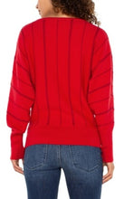 Load image into Gallery viewer, Liverpool Los Angeles Long Sleeve Dolman Sweater with Stripe in Tango Red
