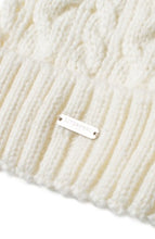 Load image into Gallery viewer, Liverpool Los Angeles Cable Knit Beanie with Faux Fur Pouf
