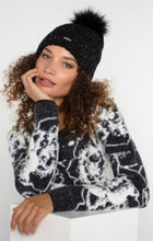 Load image into Gallery viewer, Liverpool Los Angeles Cable Knit Beanie with Faux Fur Pouf
