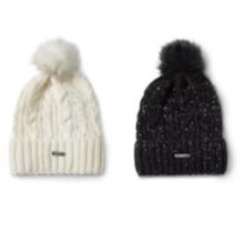 Load image into Gallery viewer, Liverpool Los Angeles Cable Knit Beanie with Faux Fur Pouf
