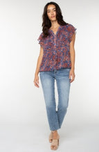 Load image into Gallery viewer, Liverpool Los Angeles Dbl Layer Flutter Sleeve Woven Blouse
