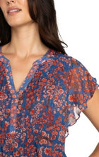 Load image into Gallery viewer, Liverpool Los Angeles Dbl Layer Flutter Sleeve Woven Blouse
