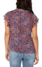 Load image into Gallery viewer, Liverpool Los Angeles Dbl Layer Flutter Sleeve Woven Blouse
