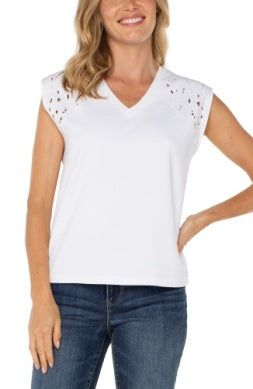 Liverpool Los Angeles Cap Sleeve Dolman V Neck Knit