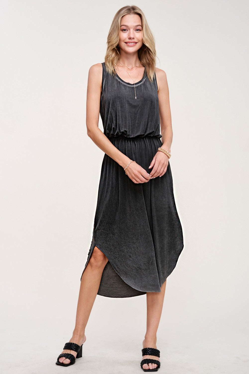 LaMiel Stretchy Side Slit Sleeveless Dress