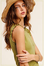 Load image into Gallery viewer, La Miel Brushed Stripe Ruffle Sleeve Top
