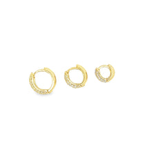 Load image into Gallery viewer, Gold Filled Part CZ Round Thick Dome Huggies
