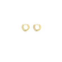 Load image into Gallery viewer, Gold Filled Part CZ Round Thick Dome Huggies
