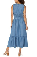 Load image into Gallery viewer, Liverpool Los Angeles Smocked V-Neck Fray Maxi Dress

