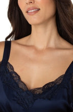 Load image into Gallery viewer, Liverpool Los Angeles Woven Tank w/ Lace Trim in Dark Navy
