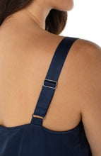 Load image into Gallery viewer, Liverpool Los Angeles Woven Tank w/ Lace Trim in Dark Navy

