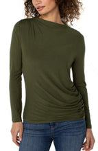 Load image into Gallery viewer, Liverpool Los Angeles Long Sleeve Mock Neck Knit Top w/ Shirring
