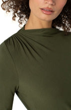 Load image into Gallery viewer, Liverpool Los Angeles Long Sleeve Mock Neck Knit Top w/ Shirring
