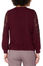 Load image into Gallery viewer, Liverpool Los Angeles Long Sleeve Crew Neck Lace Inset Knit Top
