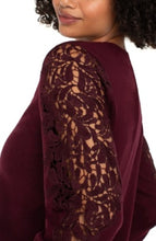 Load image into Gallery viewer, Liverpool Los Angeles Long Sleeve Crew Neck Lace Inset Knit Top
