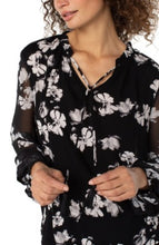 Load image into Gallery viewer, Liverpool Los Angeles Long Sleeve Popover Shirred Woven Blouse
