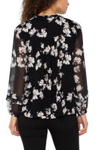 Load image into Gallery viewer, Liverpool Los Angeles Long Sleeve Popover Shirred Woven Blouse
