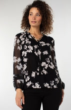 Load image into Gallery viewer, Liverpool Los Angeles Long Sleeve Popover Shirred Woven Blouse
