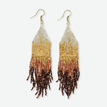 Load image into Gallery viewer, Claire Ombré Beaded Fringe Earrings in Mixed Metallic
