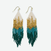 Load image into Gallery viewer, Claire Ombré Beaded Fringe Earrings in Emerald

