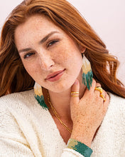 Load image into Gallery viewer, Claire Ombré Beaded Fringe Earrings in Emerald
