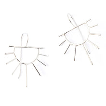 Load image into Gallery viewer, Gretchen Half Sun Threader Earrings in Silver
