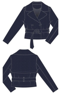 Liverpool Los Angeles Cropped Trench Jacket