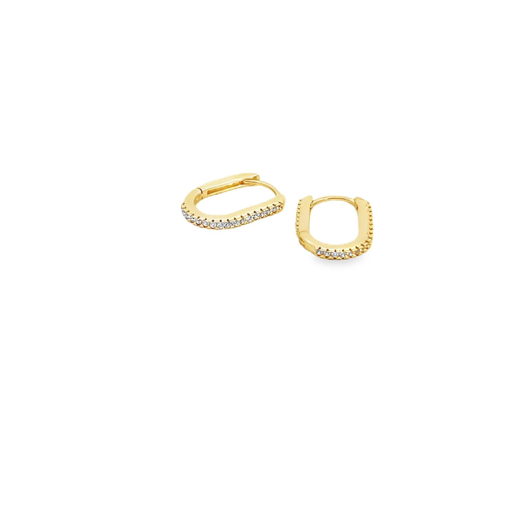 Gold Filled Thin Oval CZ Pave Huggies