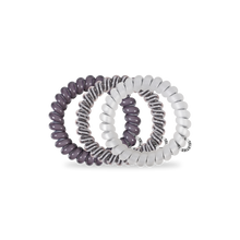 Load image into Gallery viewer, Spiral Hair Coils | Large | Silver Flames Hair Ties
