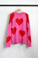 Load image into Gallery viewer, Drop Sleeve Heart Print Sweater
