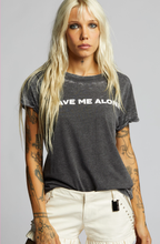 Load image into Gallery viewer, Recycled Karma Leave Me Alone Black Burn Out Tee
