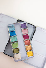 Load image into Gallery viewer, 12 Color Travel Metallic Watercolor Paint Palette
