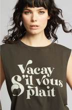 Load image into Gallery viewer, Recycled Karma Vacay S&#39;il Vous Plaît Muscle Tank
