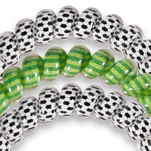 Load image into Gallery viewer, Spiral Hair Coils | Large | Soccer Hair Ties
