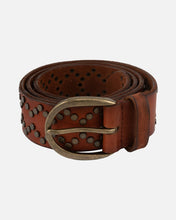 Load image into Gallery viewer, Demi | Oval Buckle Leather Studded Belt
