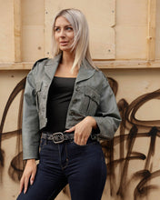 Load image into Gallery viewer, Britta | Vintage Silver Buckle Studded Leather Belt Women
