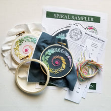 Load image into Gallery viewer, Spiral Sampler Beginner Embroidery Kit

