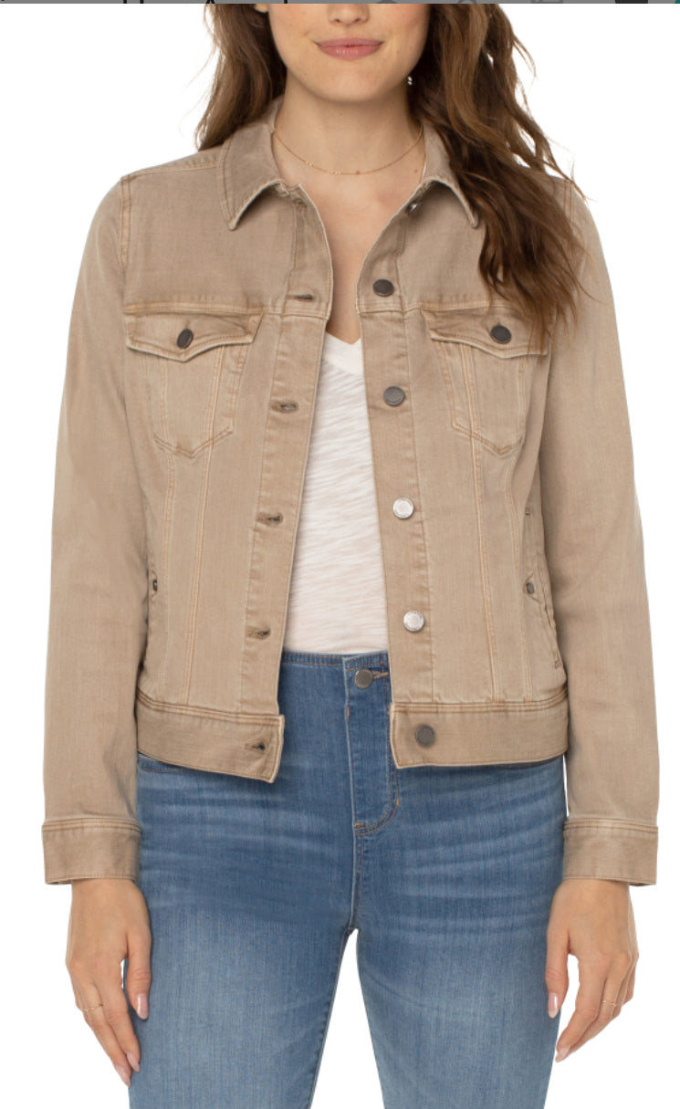 Liverpool Los Angeles Classic Jean Jacket in Biscuit Tan