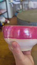 Load and play video in Gallery viewer, Pottery by Lori Pink Iridescent Bowl
