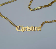 Load image into Gallery viewer, Custom Old English Font Necklace
